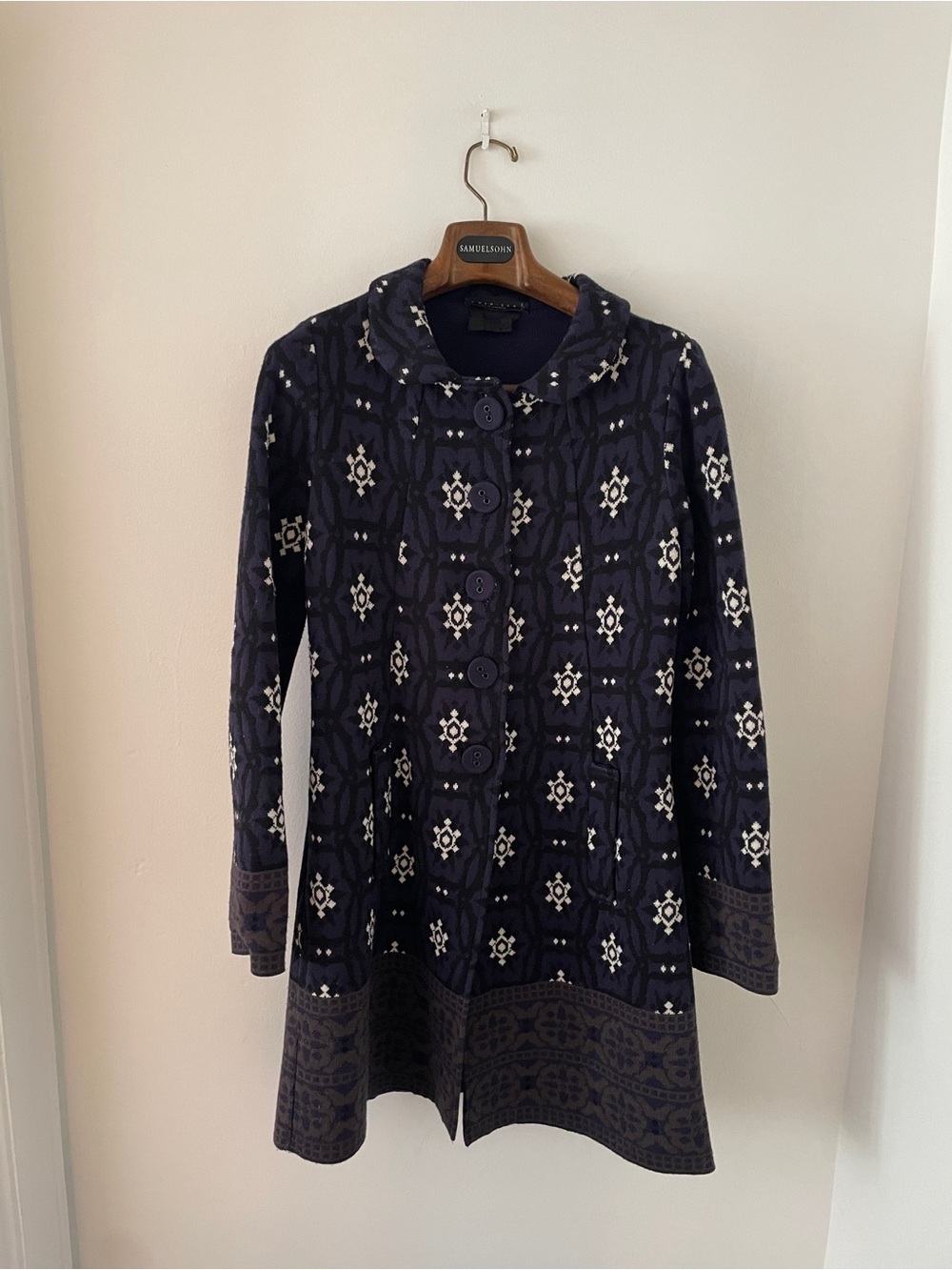 Twin set Navy Knit coat